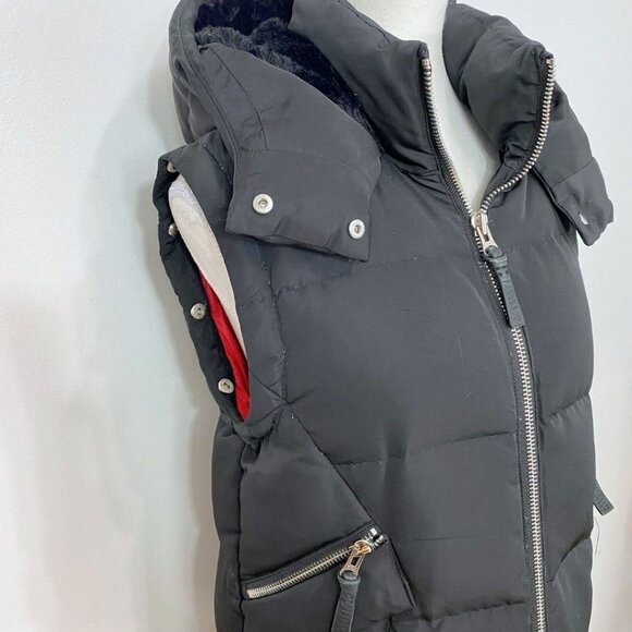 DEREK LAM 10 CROSBY 2 IN 1 BLACK PUFFER FUR HOOD FULL ZIP WINTER COAT & VEST - Picture 8 of 15